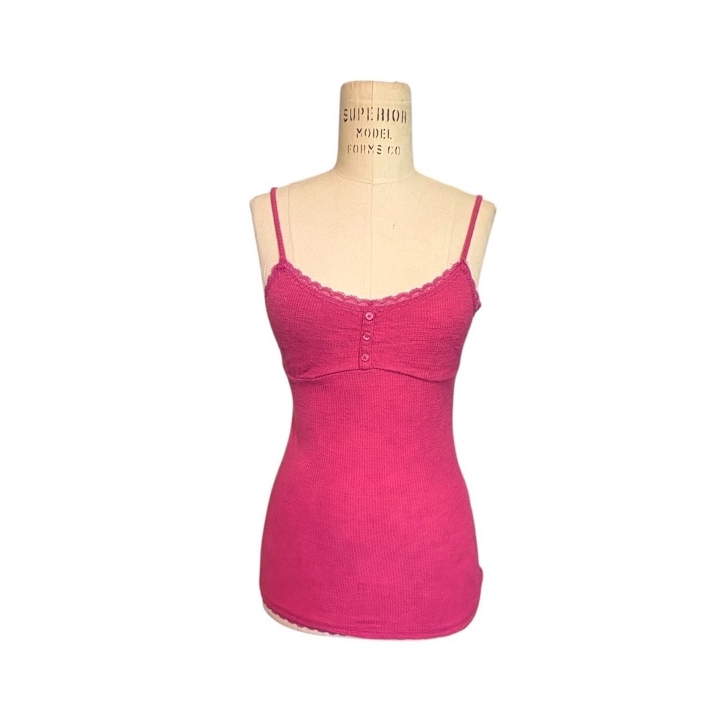 MUDD 100% Cotton Tank Top Camisole Sz M Pink Stretch Relax Lounge Casual Cottage